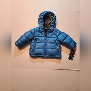 Rothschild Vibrant Blue Hooded Puffer Jacket With Extra Lining 6-9 Months NWT